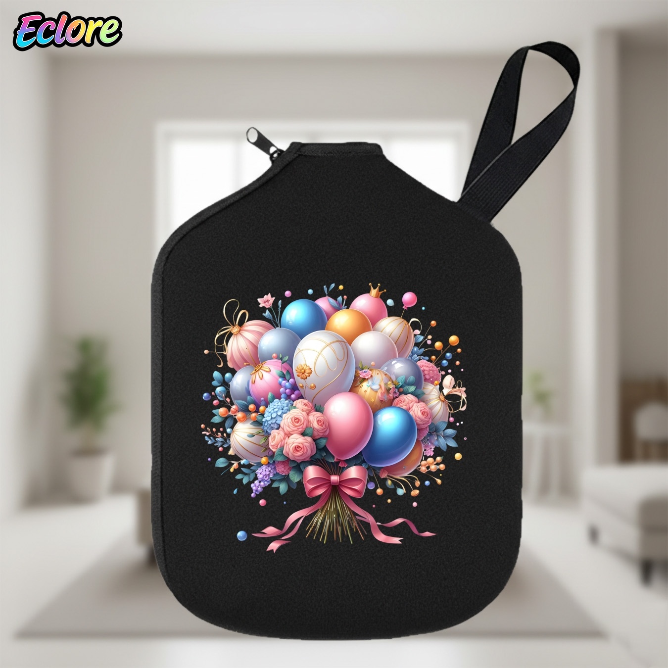 Table Tennis Games - Colorful Flower Balloon Bouquet Pickleball Paddle