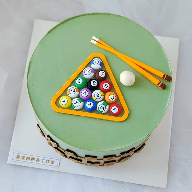 Table Tennis Games - Billiard Cake Birthday Decoration Happy Father's