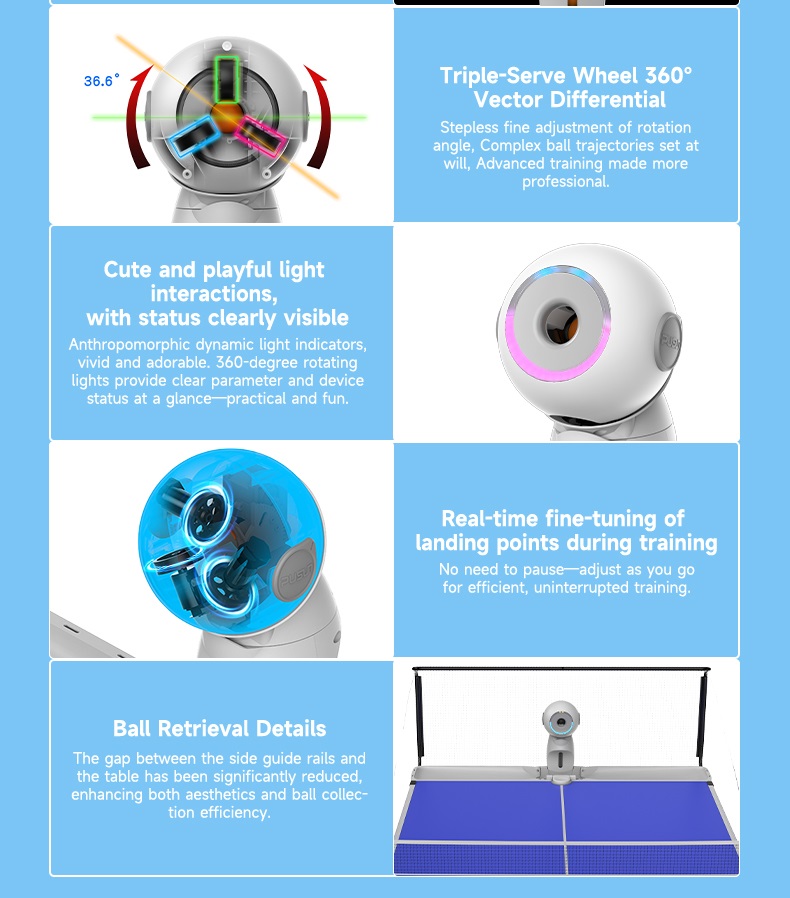 Upgraded Version Electric Inte - Table Tennis Robot ulasan dan harga